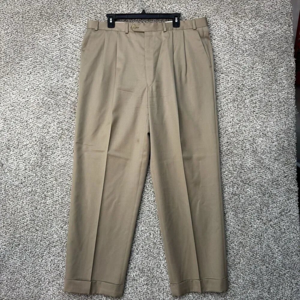 Vintage Polo Super 100s Ralph Lauren Pants Mens 38x30 Brown Polo University Wool